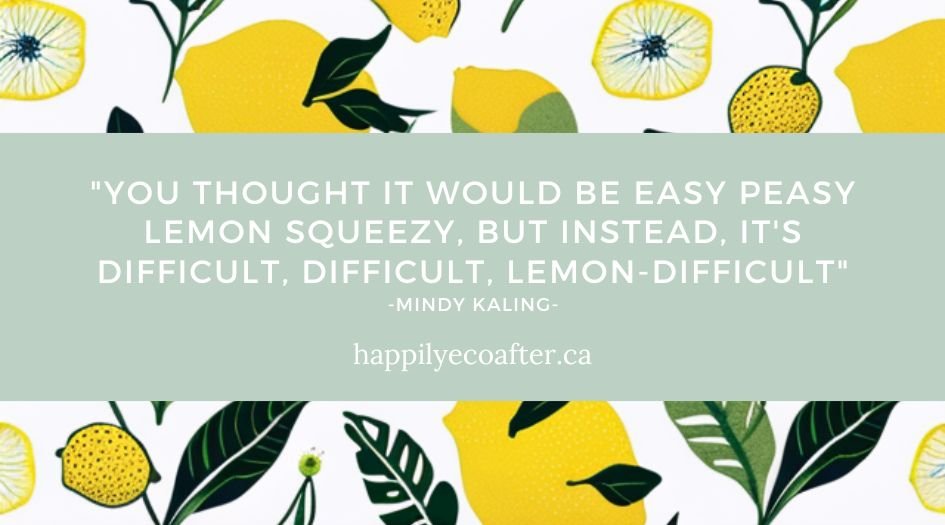 flowers and lemons with a quote about DIY wedding florals